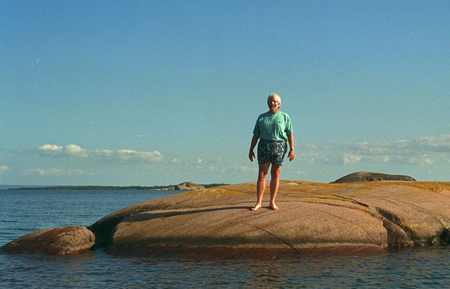 Author waves to your from atop one of 'The Boars'