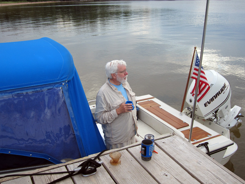 Photo: Jim Hebert at dock at Sand Island, Apostle Islands, Lake Superior, Wisconsin.