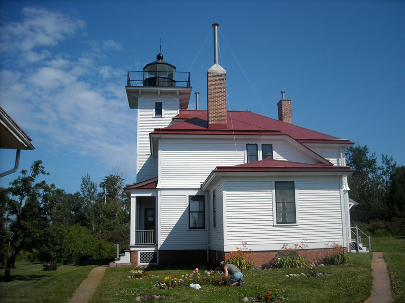 Photo: Lighthouse at Raspberry Island, Apostle Islands, Lake Superior, Wisconsin.