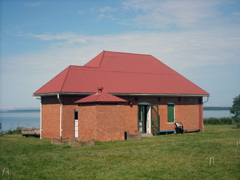 Photo: Diaphone building at Raspberry Island, Apostle Islands, Lake Superior, Wisconsin.