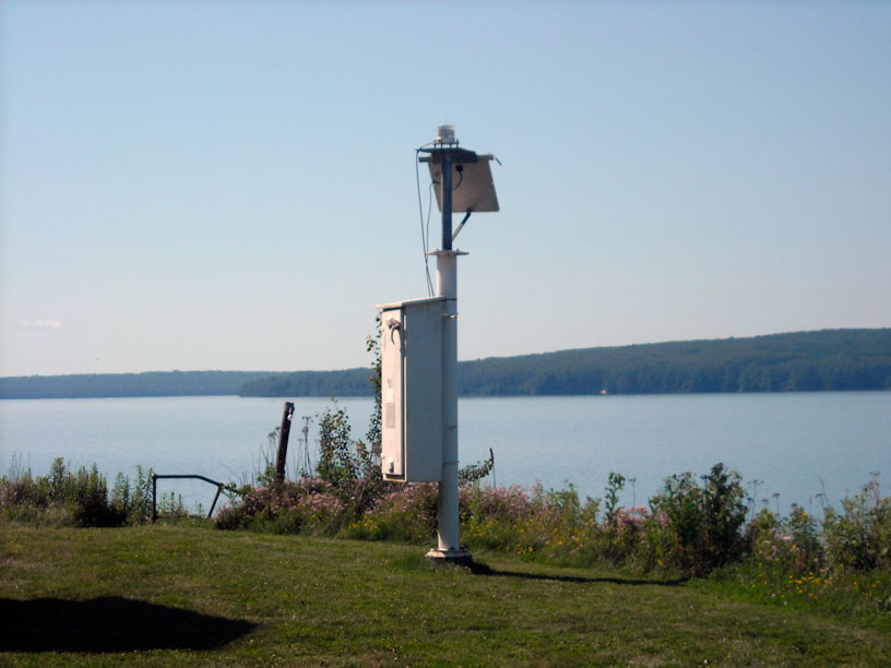 Photo: Modern light at Raspberry Island, Apostle Islands, Lake Superior, Wisconsin.