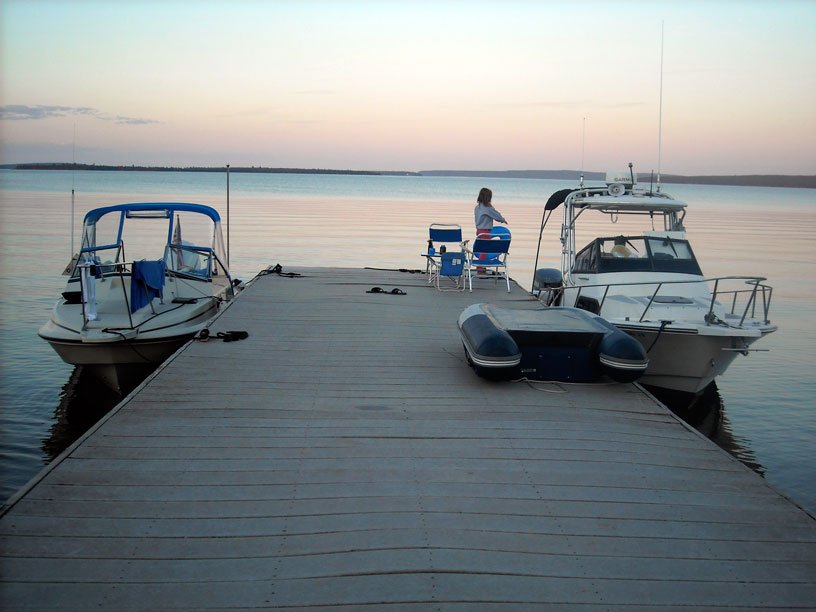 Photo: Sand Island east park service dock, Apostle Islands, Lake Superior, Wisconsin.