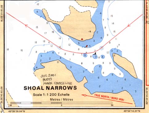 [Graphic: Shoal Narrows Detail with drawn in buoys]