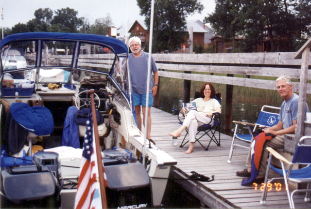 [Photo: Boston Whaler 20-Revenge at dock at Killbear Marina.]