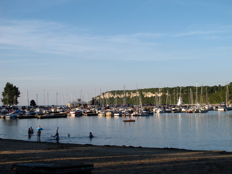 Photo: Marina filled with boats at Lions Head, Ontario
