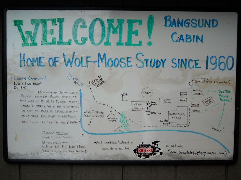 Photo: Explanatory sign at Bangsund Cottage,  Isle Royale.