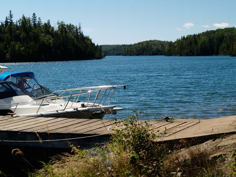 Photo: View of entrance to McCargoe Cove from Birch Island, Isle Royale, Lake Superior.