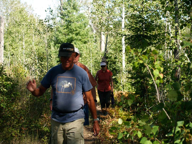 Photo: Boaters on hike to Minong Mine, Isle Royale, Lake Superior.