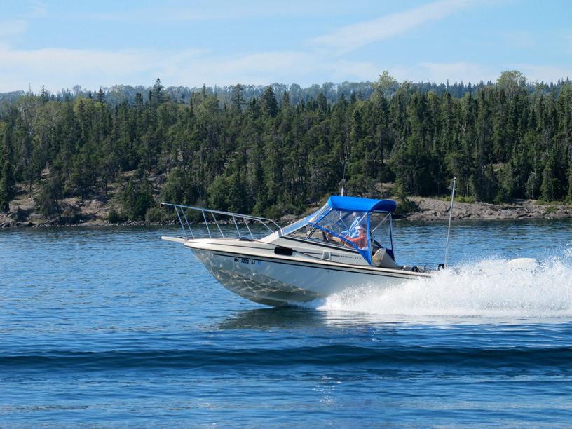 Photo: CONTINUOUSWAVE on plane, Rock Harbor, Isle Royale, Lake Superior.
