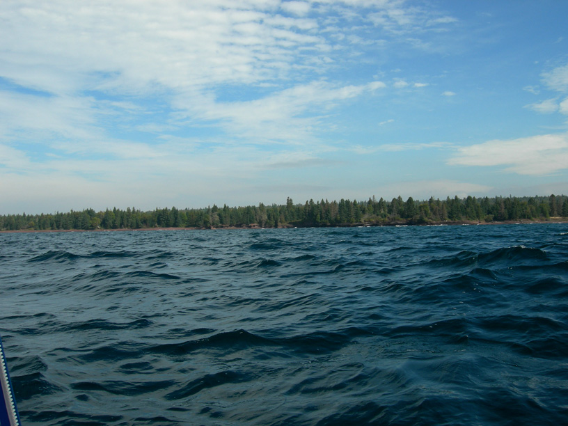 Photo: The Head, Isle Royale, Lake Superior, seen from seaward.