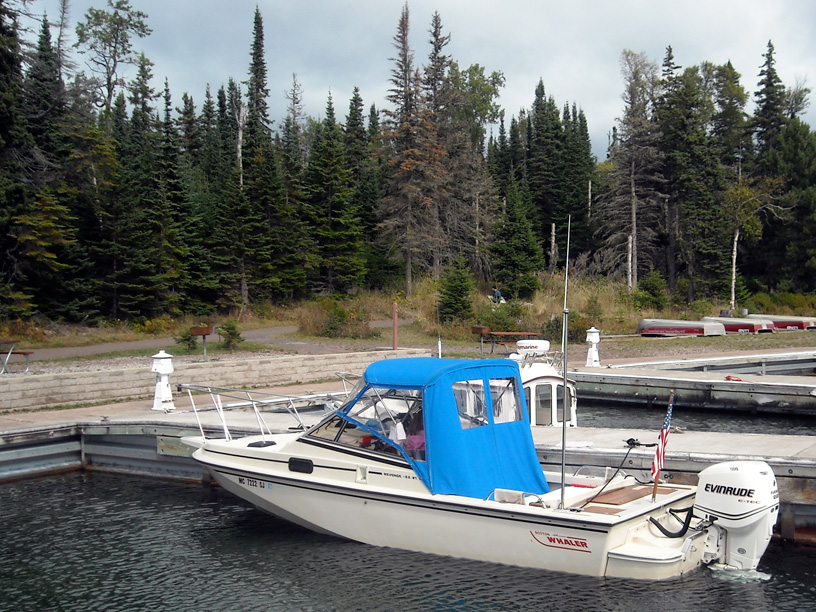 Photo: Docks in Rock Harbor, Isle Royale, Lake Superior.