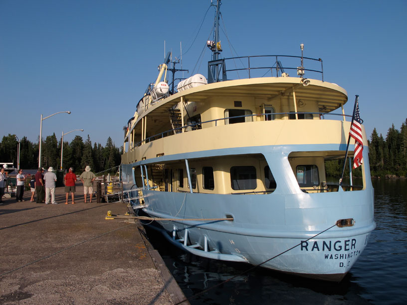 Photo: The large ferry ship RANGER III seen at the dock from astern.