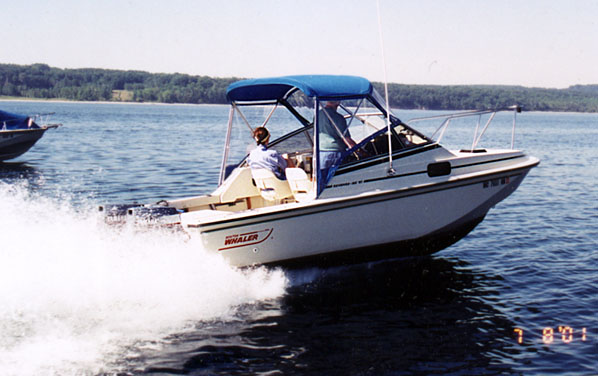 [Photo: 20-Revenge on plane at 30 MPH, calm Lake Michigan.]
