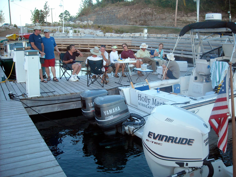 Photo: E-dock at Little Current with dinner party in progress