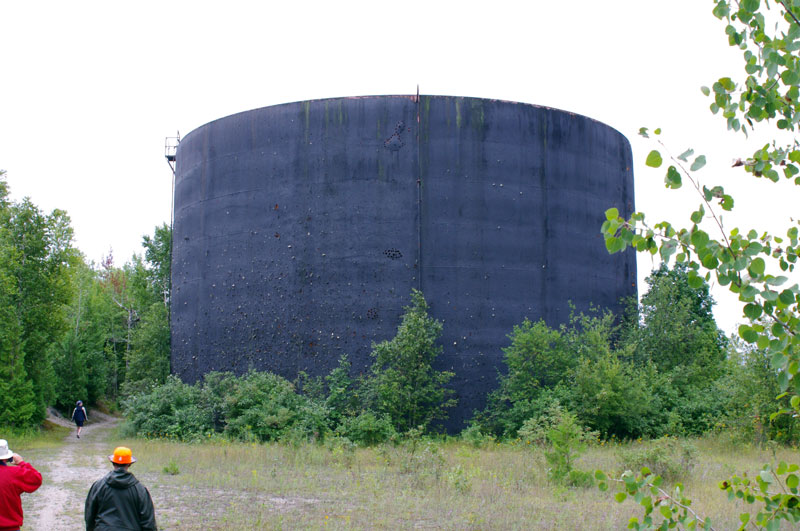 Photo: Old oil storage tanks at Lime Island State Park, Michigan