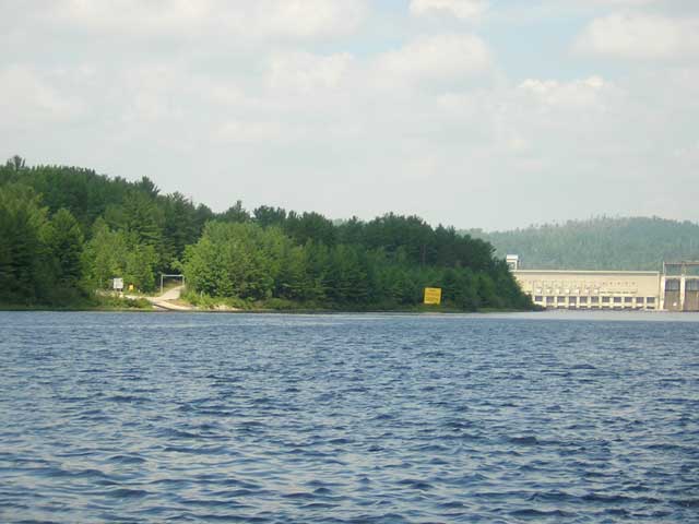 Photo: Boat ramp below Otto Holden Dam and Generating Station, north of Mattawa, Ontario on the Ottawa River.
