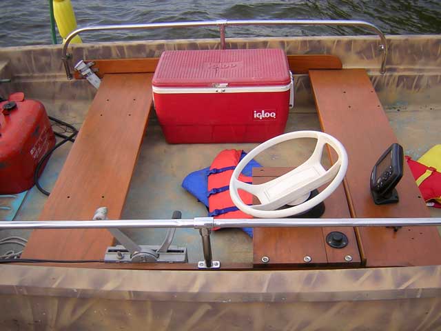 Photo: Boston Whaler 13-foot hull with camoflague paint job.