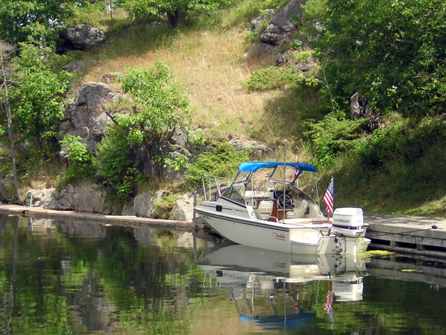 Photo: CONTINUOUSWAVE moored above Jones Falls Lock station.
