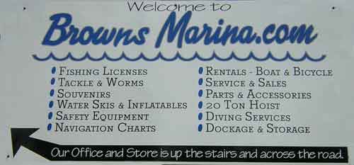 Brown's Marina Sign