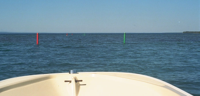 Photo: Aids to navigation seen from boat.