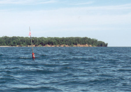 [Photo: Fish Net Marker SW of Raspberry Island]