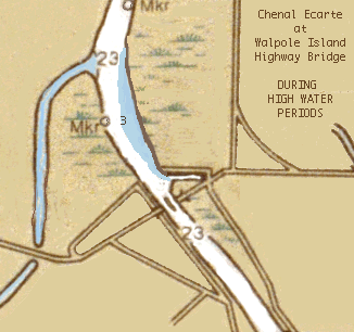 Chart: Chanel Ecarte at Walpole Island Bridge, Revised to show high water