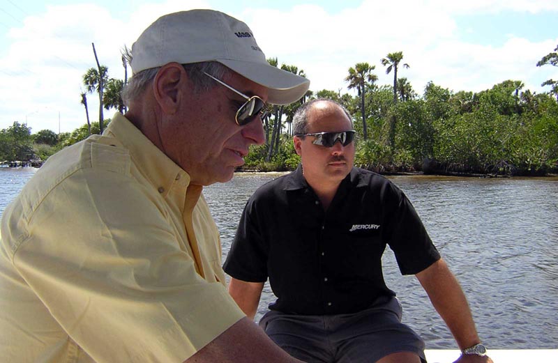 Photo: LHG and Mercury's Robert Moore aboard Boston Whaler 240 OUTRAGE