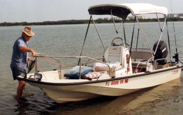 [Photo: 1977 Whaler 15 Custom Center Console and Clark Roberts]