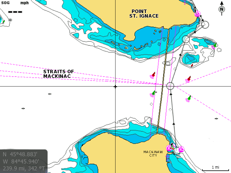 HDS screen capture showing route.