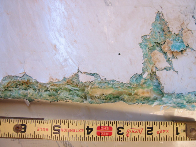 Photo: Close up of hull damage