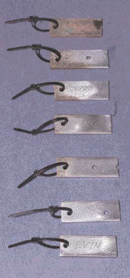 Photo: Steel strips with various stages of corrosion.