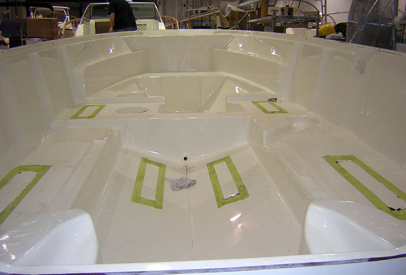 [Photo: Hulls and liner before additional assembly.]