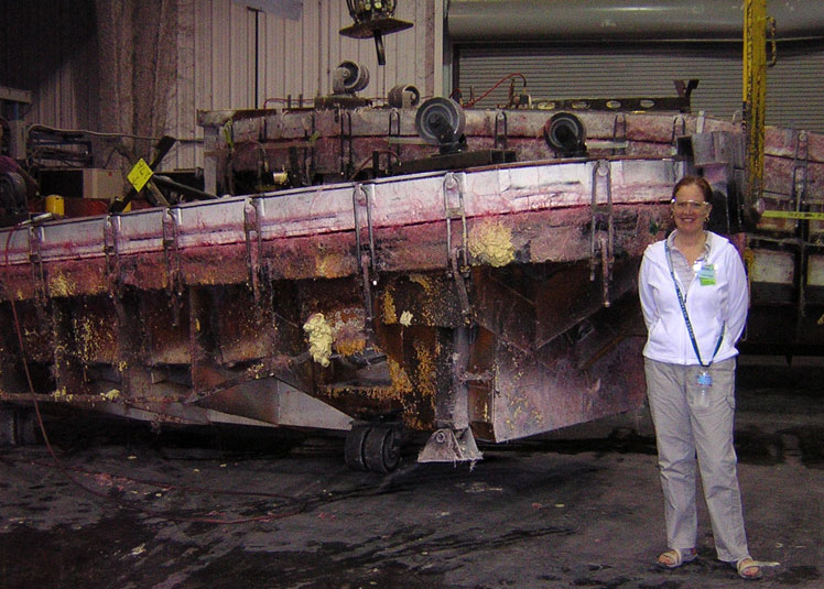[Photo: Foam room at Boston Whaler factory]