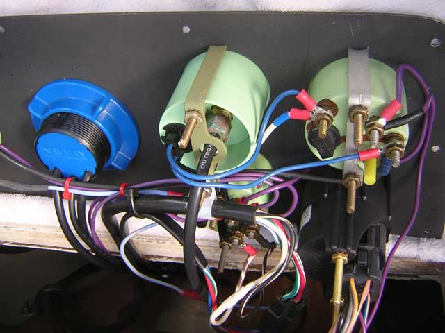 Photo: Close-up view of instrument terminals and wiring.