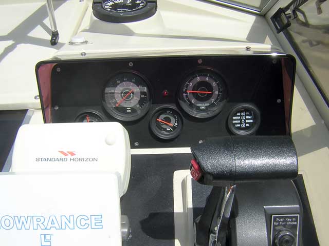 Photo: The original instrument panel with existing gauges.