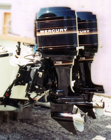 Photo: Twin engines mounted on twin setback brackets