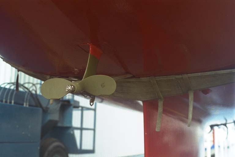 [Photo: Prop shaft exit]