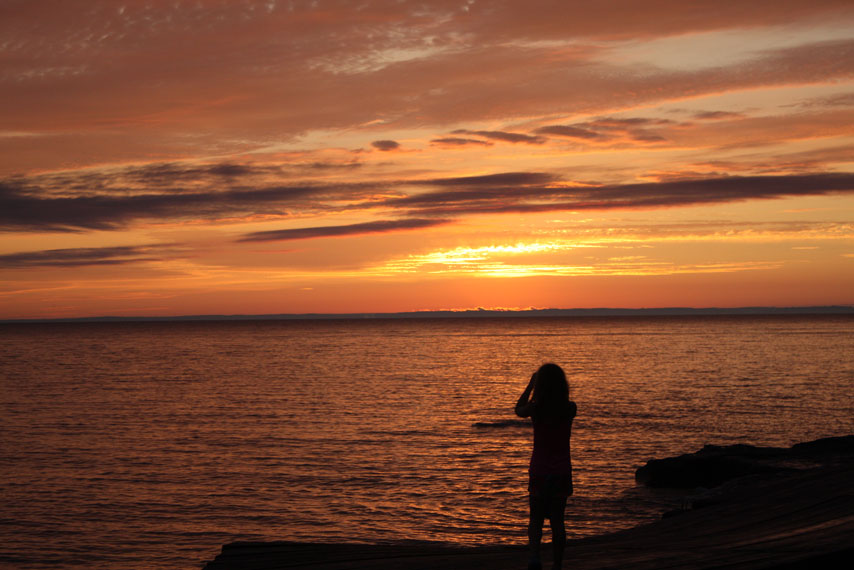 Photo: red-orange sky at sunset.