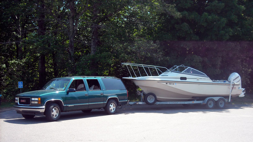 Photo: CONTINUOUSWAVE on trailer at Little Sand Bay, Wisconsin.