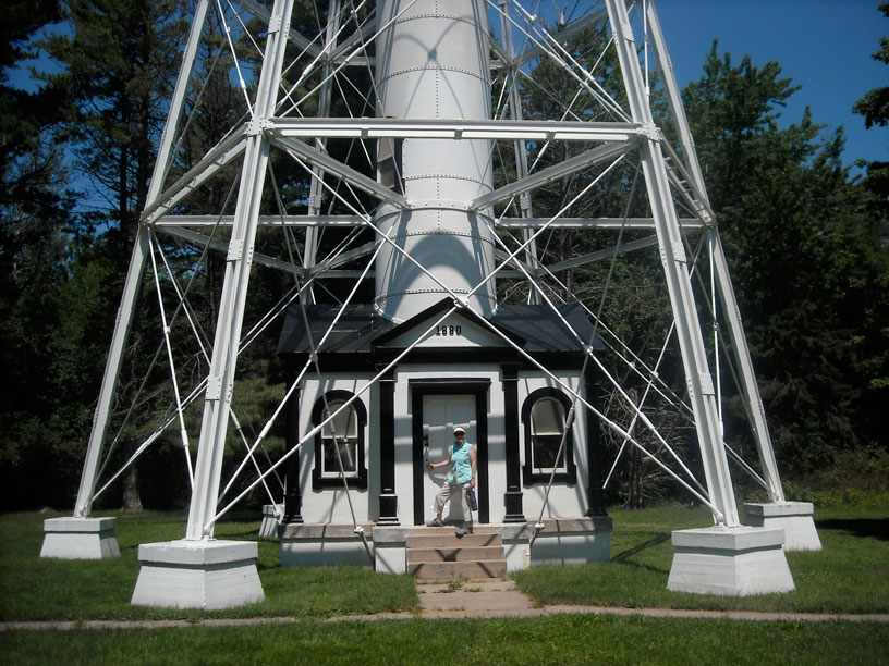 Photo: New light tower at Michigan Island, Apostle Islands, Lake Superior, Wisconsin.
