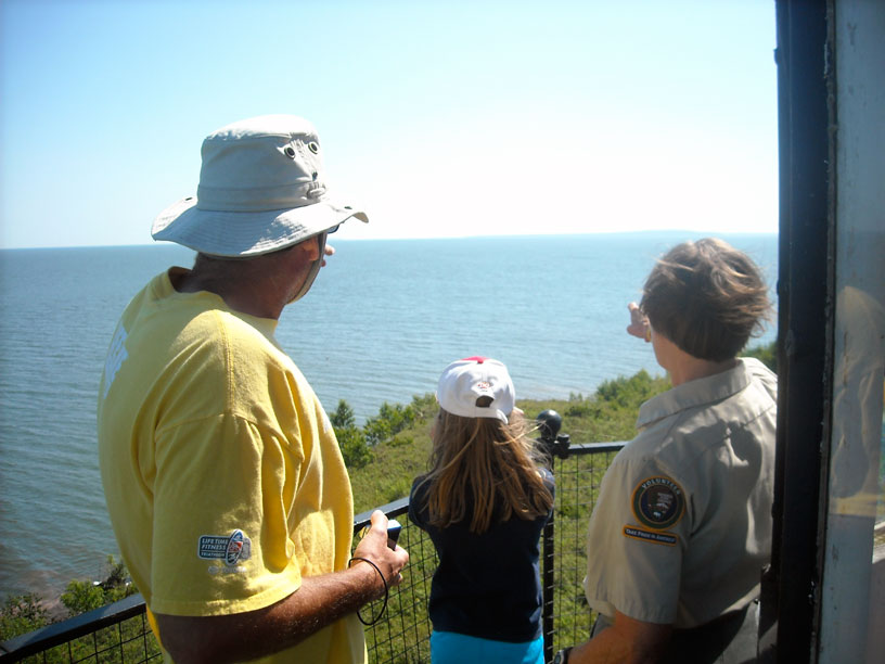 Photo: Sand Island Light looking east, Apostle Islands, Lake Superior, Wisconsin.
