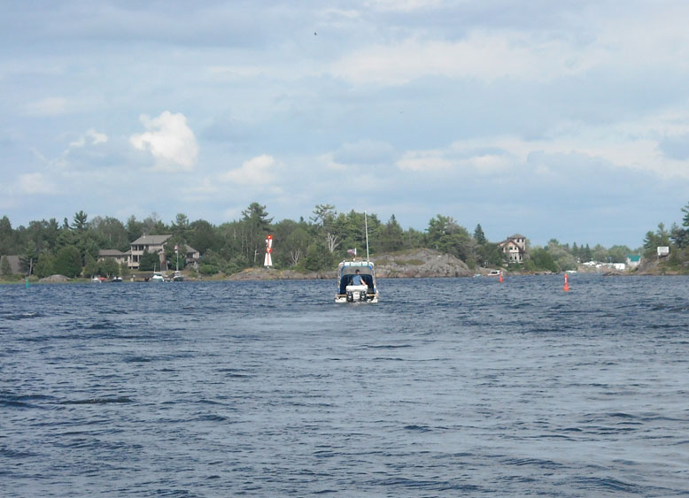 Photo: Lighted range at entrance to Byng Inlet.