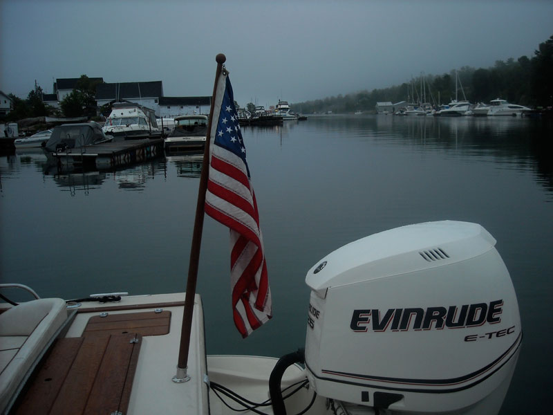 Photo: Main channel of Killarney, Ontario, on foggy morning