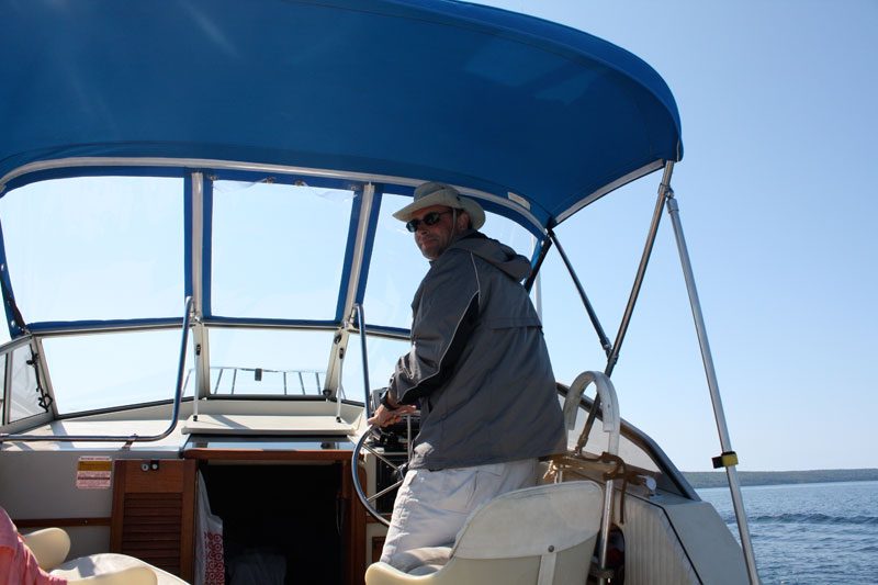 Photo: New skipper at helm of Boston Whaler REVENGE 22 W-T Whaler Drive.