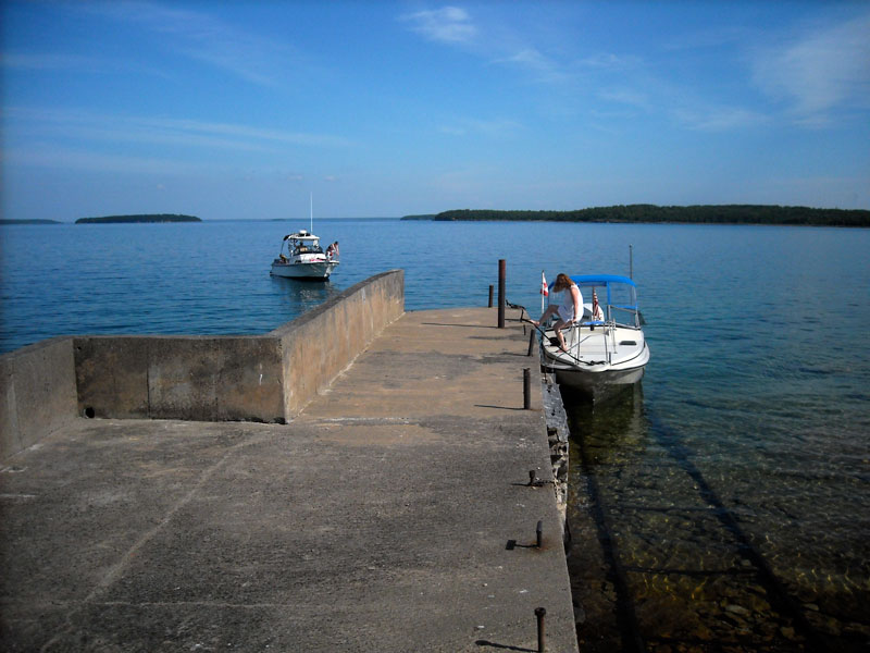 Photo: Dock at the Cove Island Light near Tobermory, Ontario