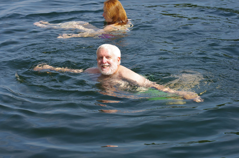 Photo: Two swimmers in Chippewa Cove, Isle Royale.