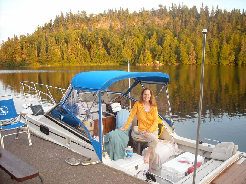 Photo: CONTINUOUSWAVE at dock in Chippewa Harbor, Isle Royale.