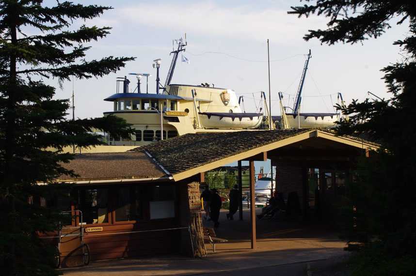 Photo: The large ferry ship RANGER III seen at the dock from abeam.