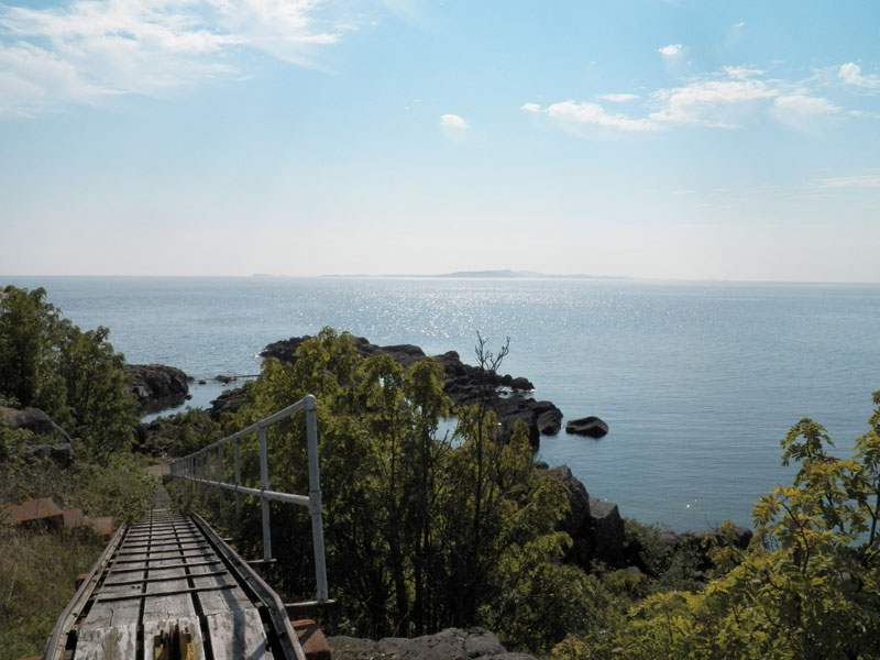 Photo: View to Southwest looking toward Isle Royale from Passage Island, Lake Superior.