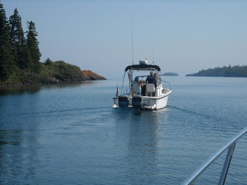 Photo: Boat exiting Crystal Cove.